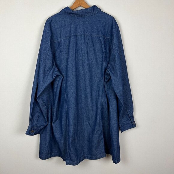 Jessica London Jean Jacket Womens 28W Blue Dark Wash Denim Cotton Longline Plus - Picture 7 of 12